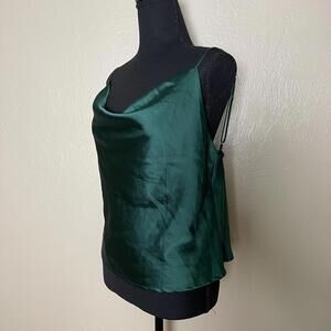 Polly Green Satin Camisole Top - Size US 6 (EU 38)